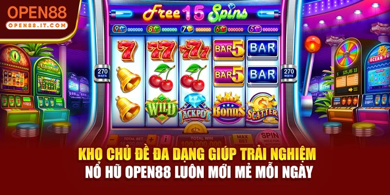 Kho chủ đề đa dạng giúp trải nghiệm nổ hũ OPEN88 luôn mới mẻ mỗi ngày